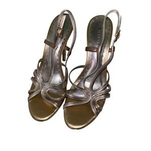 Gianni Bini Women's Strappy Gold Stiletto Sandals‎ Size 9.5 Formal